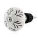 Cream Etched Leaf Ceramic Wine Bottle Stopper